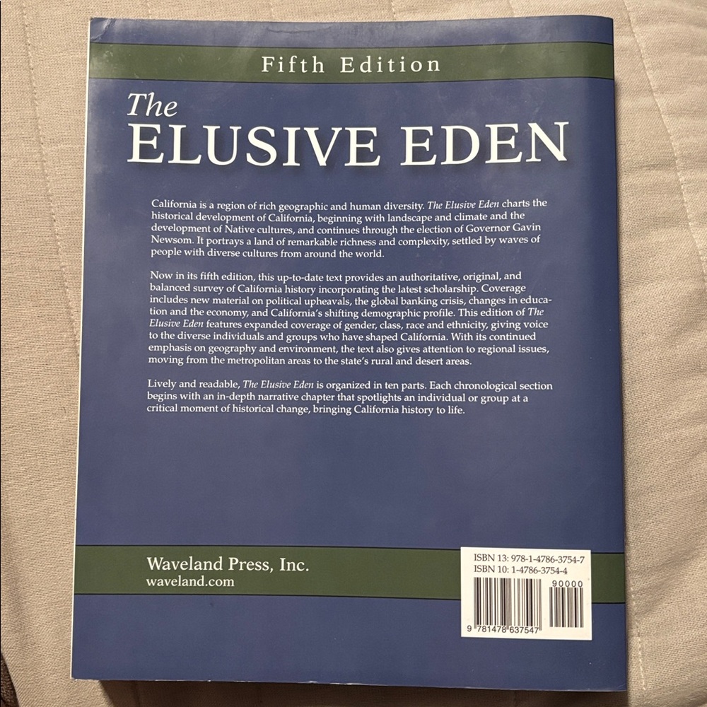 The Elusive Eden: A New History of California Book - Picture 2 of 2